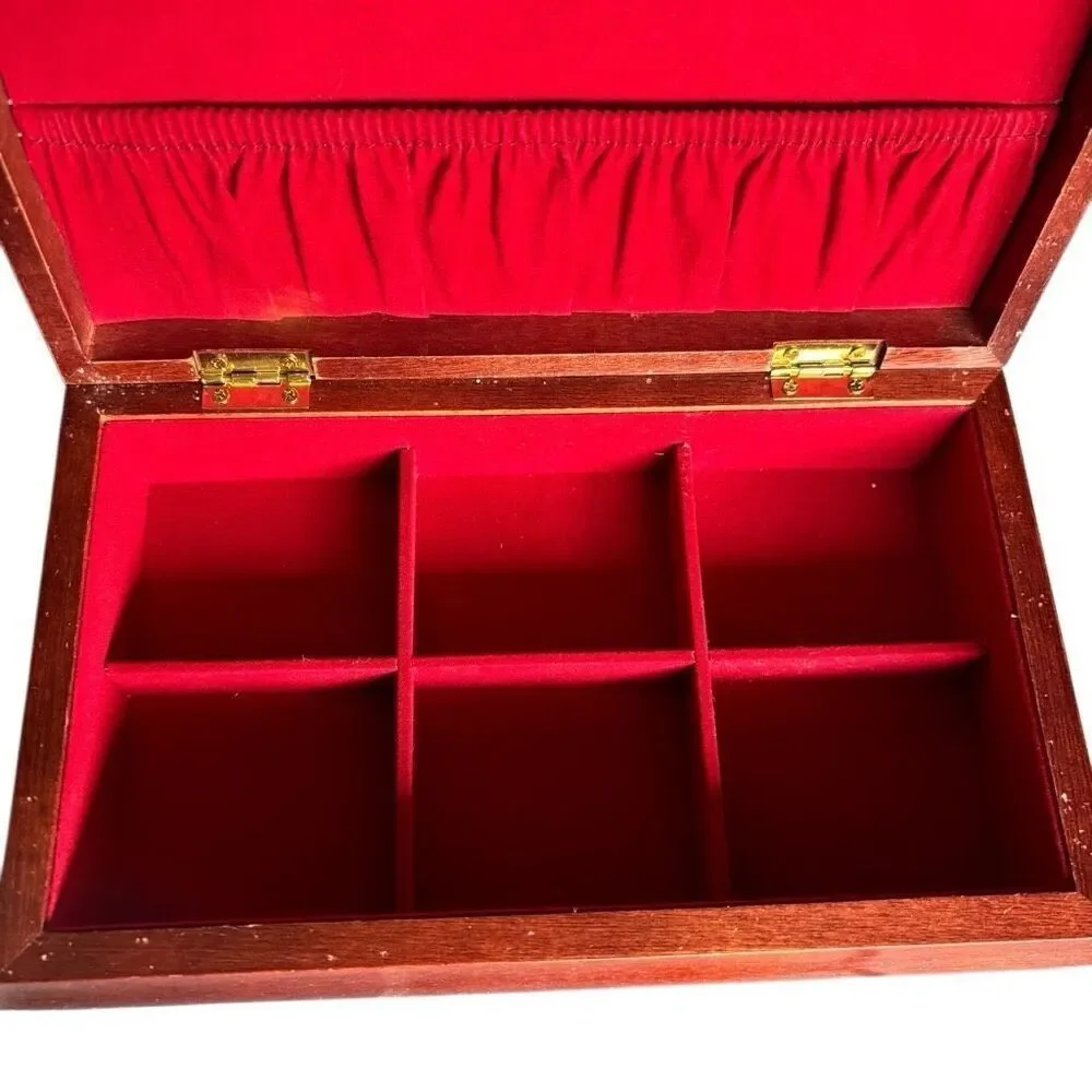 Classic Wooden Jewelry Box - Mahogany Brown